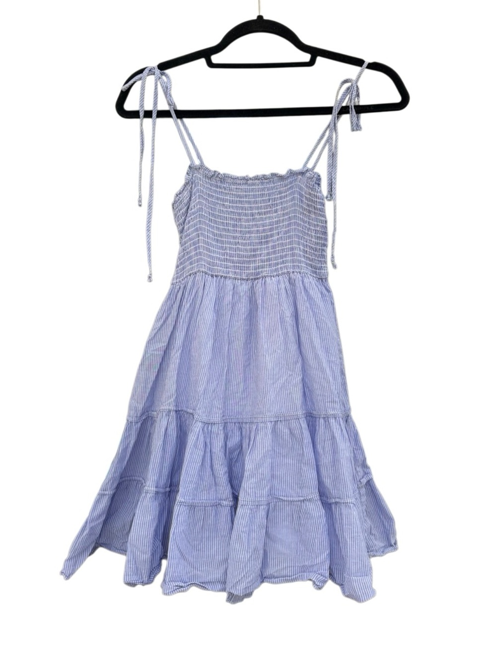 Rays For Days Women’s Blue Pinstripe Mini Dress 100% Cotton Size XS